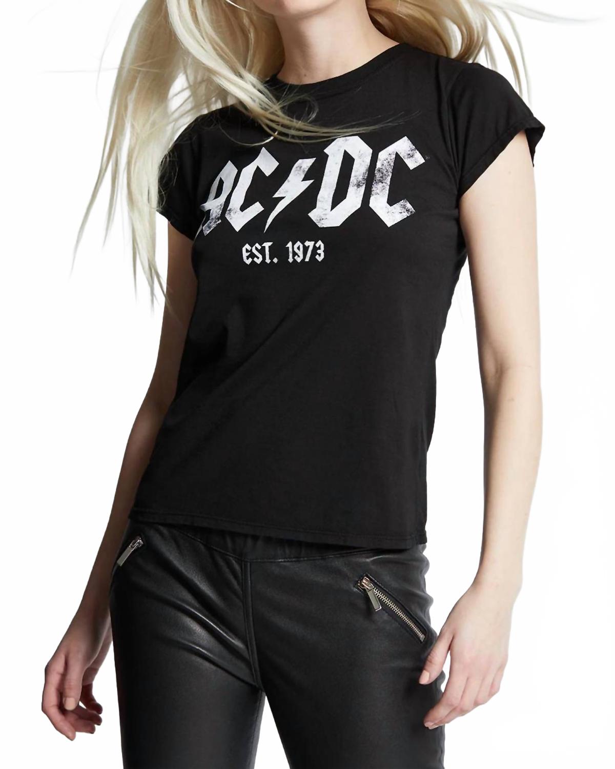 

Футболка AC/DC 1973 Baby в черном цвете Recycled Karma