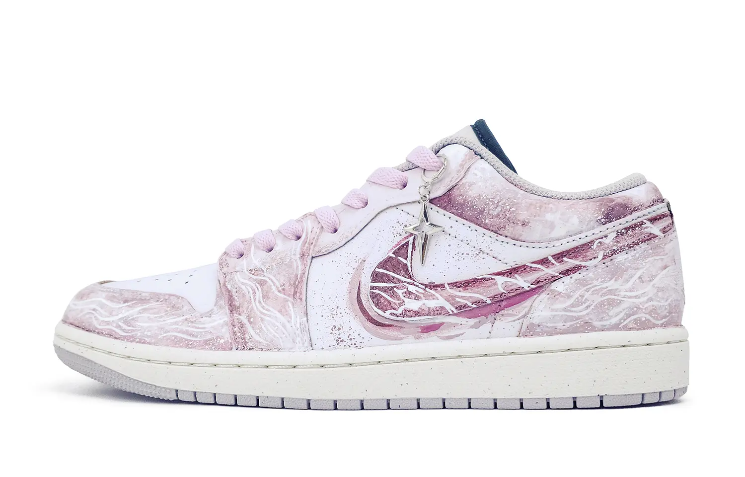 

Jordan Air 1 Brilliant Pink Abrasion Resistant Low top Vintage Basketball Shoes Unisex Hibiscus Pink