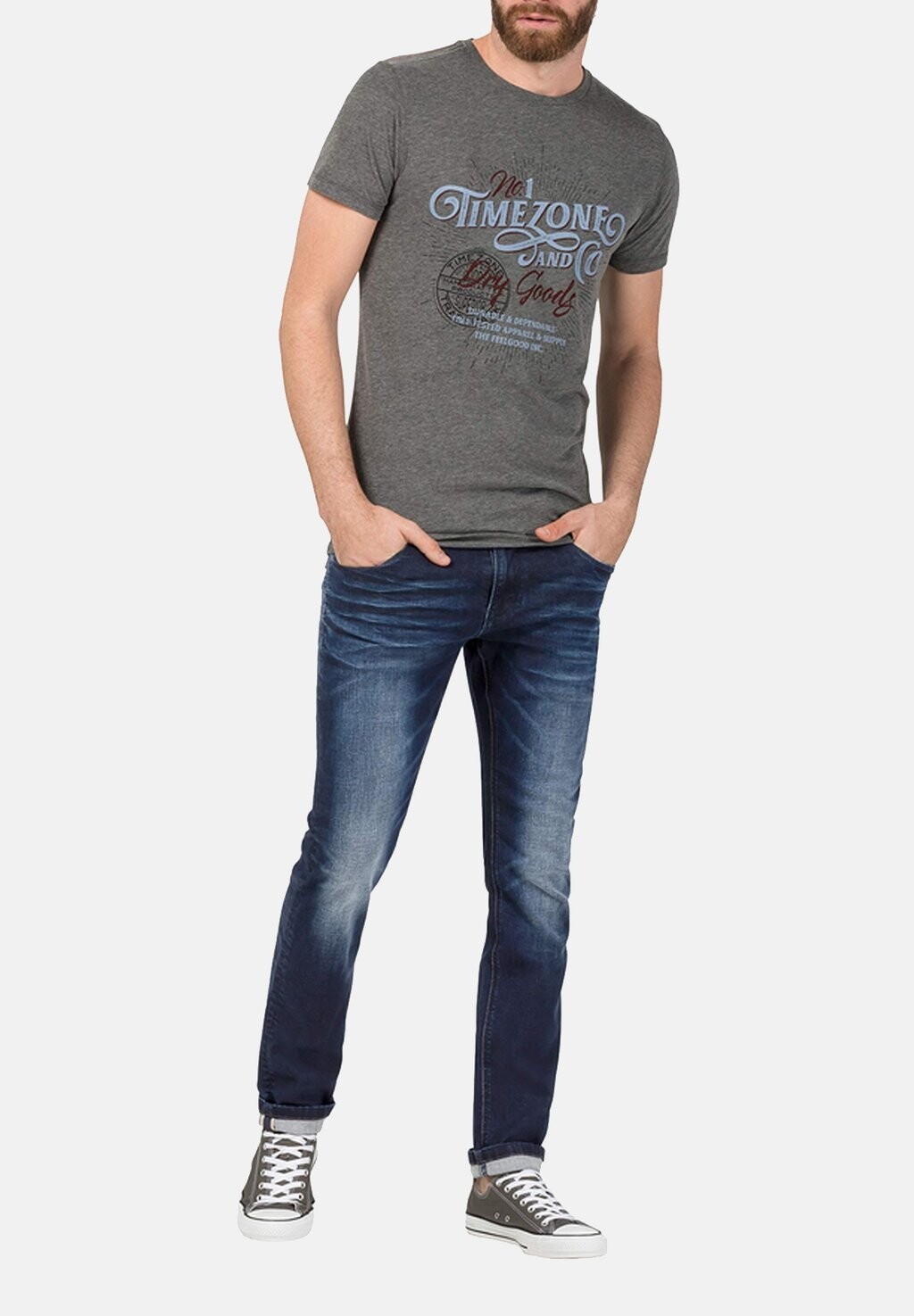 

Джинсы узкого кроя Timezone, цвет lagednavywash