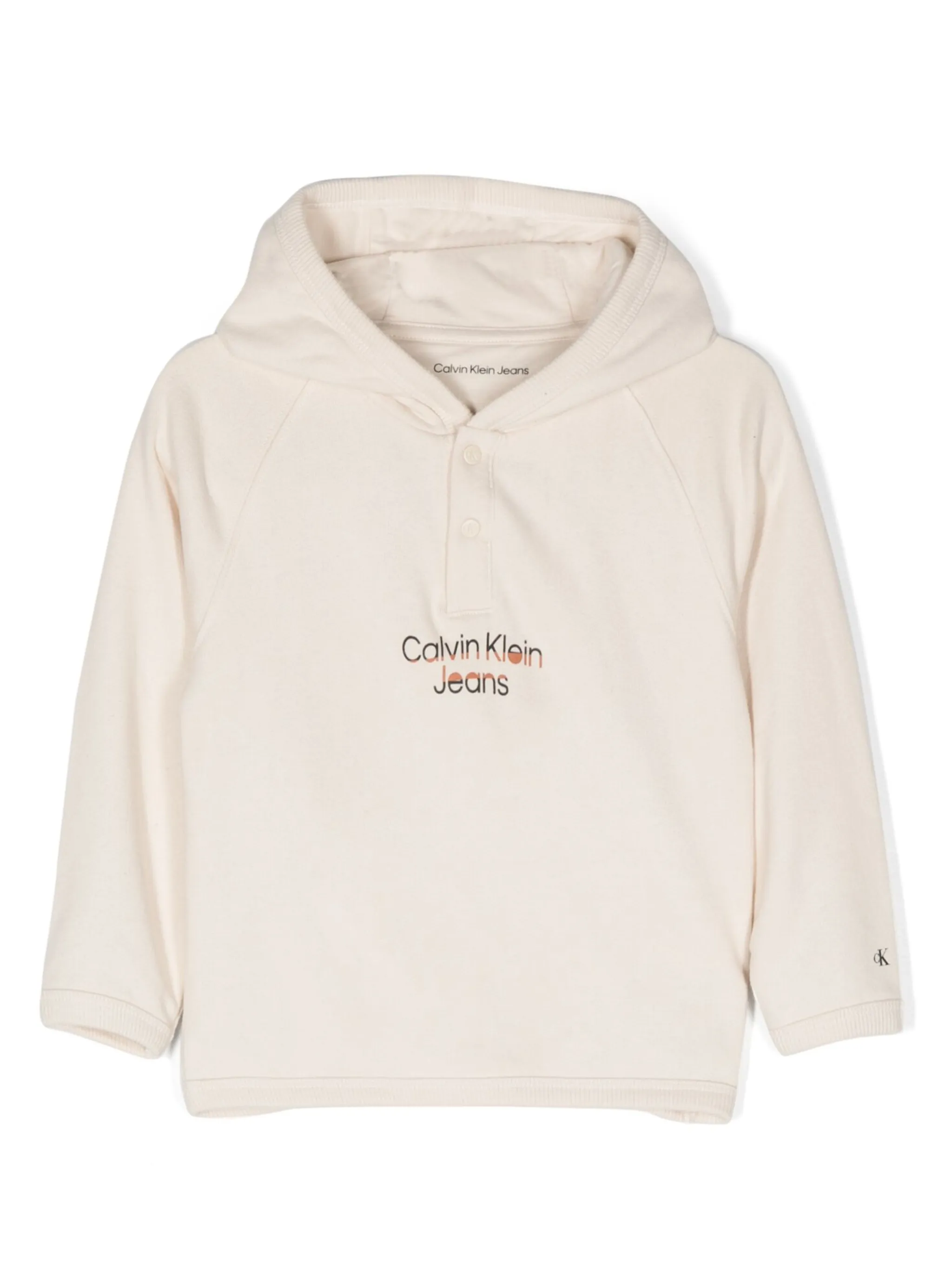 

Худи с логотипом Calvin Klein Kids, бежевый