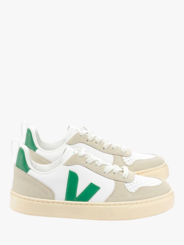 

Детские кроссовки V-10 со шнуровкой VEJA, White/Emeraude