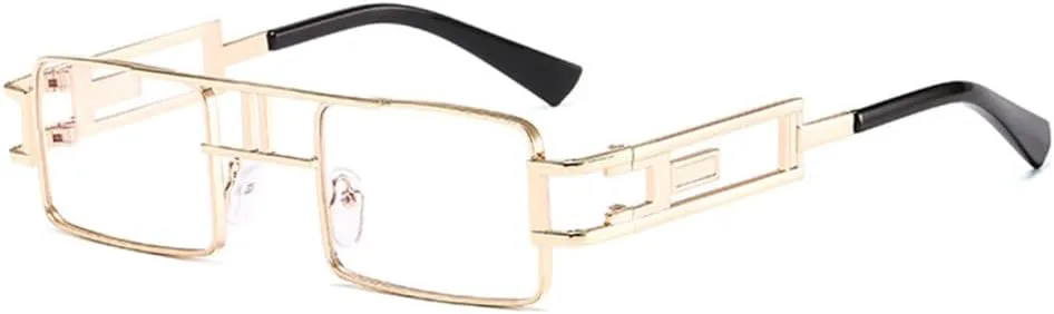 

Прямоугольные солнцезащитные очки для женщин и мужчин, маленькие, черные, в стиле стимпанк, солнцезащитные очки для женщин, защита от ультрафиолета UV400 generic, 10