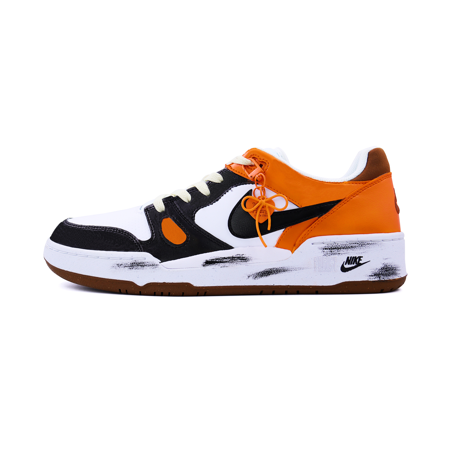 

Nike Full Force Wild Patchwork устойчивые к истиранию низкие кроссовки для скейтбординга Unisex черный оранжевый