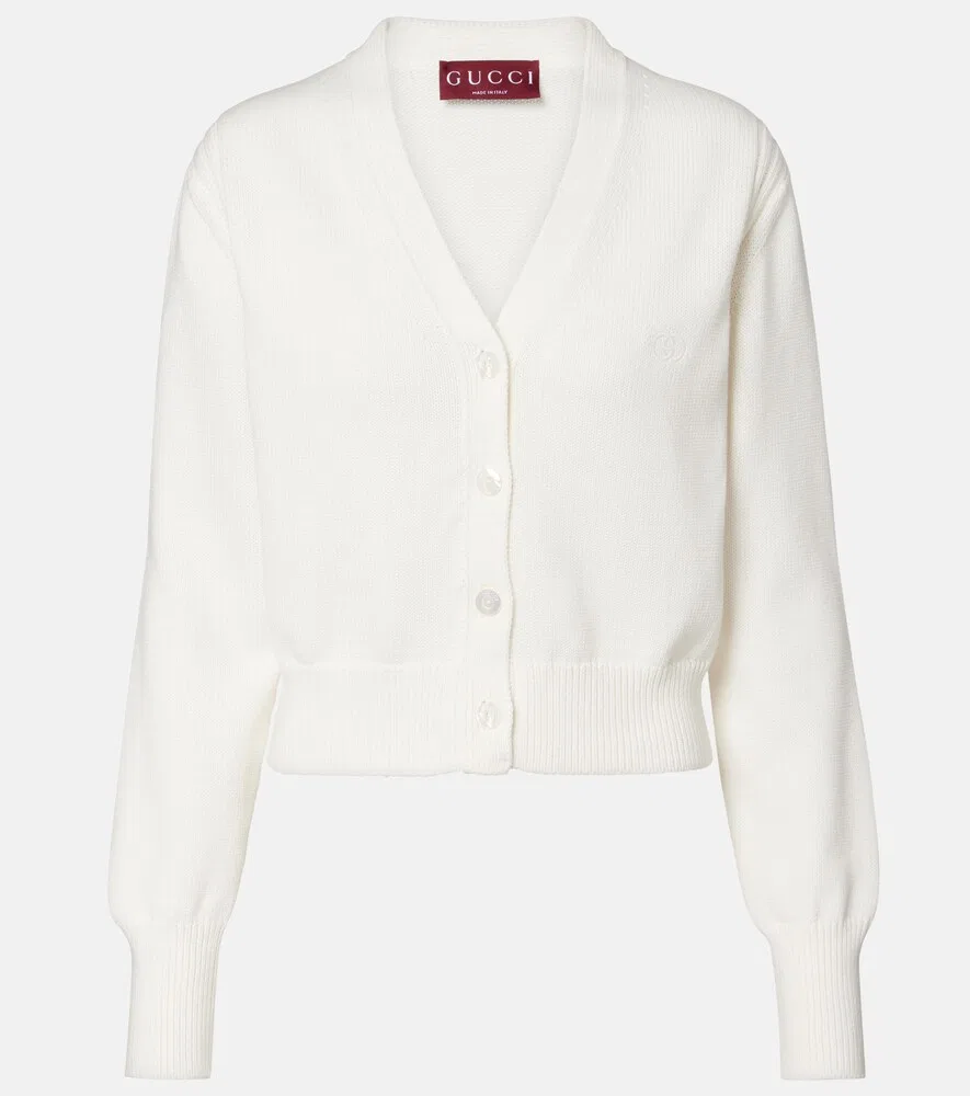 Кардиган Gucci GG, хлопковый, белый
