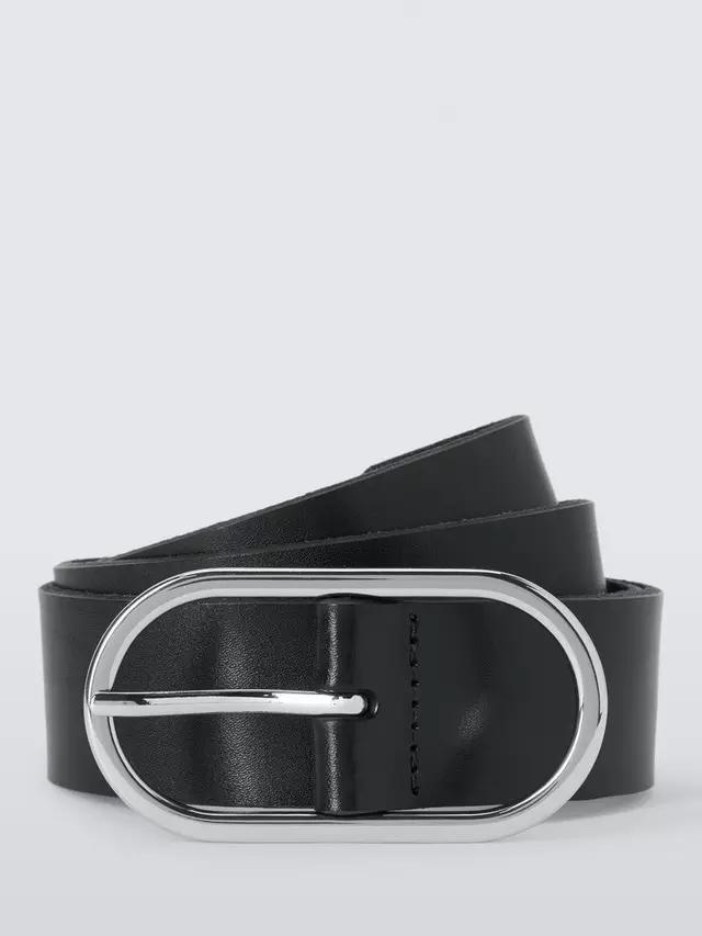 

Ремень John Lewis Fine Oval Silver, черный