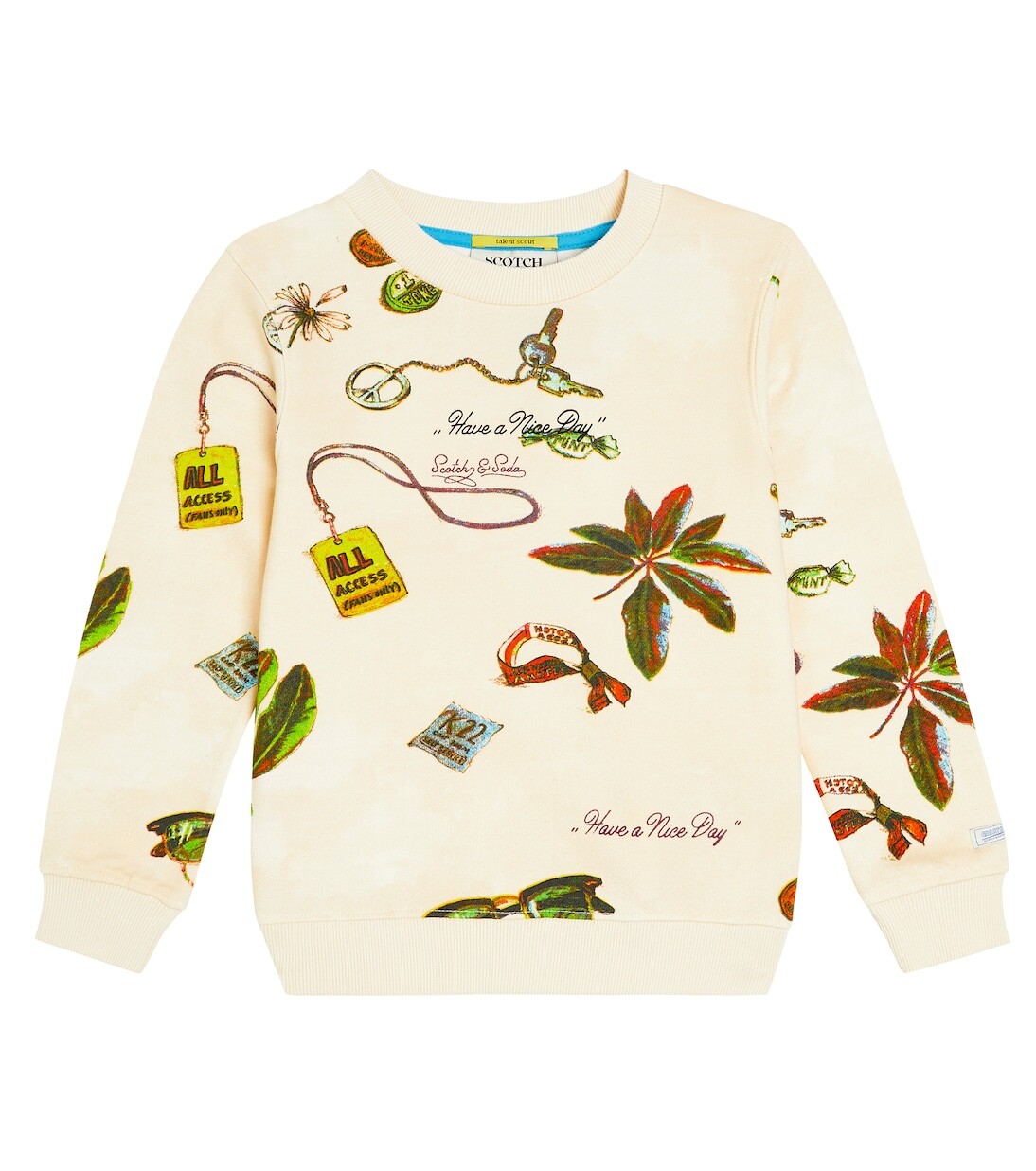 

Толстовка из хлопка с принтом Scotch & Soda Kids, бежевый
