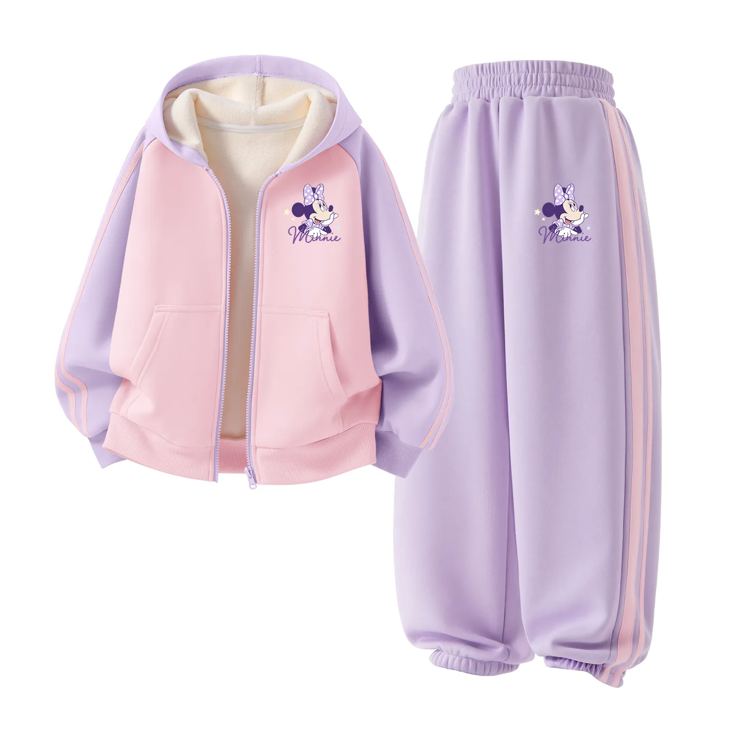 Детская толстовка с капюшоном для спорта и отдыха Disney, [Thickened and Fleece-Lined]Dishy K Light Purple+Dishy K Light Purple