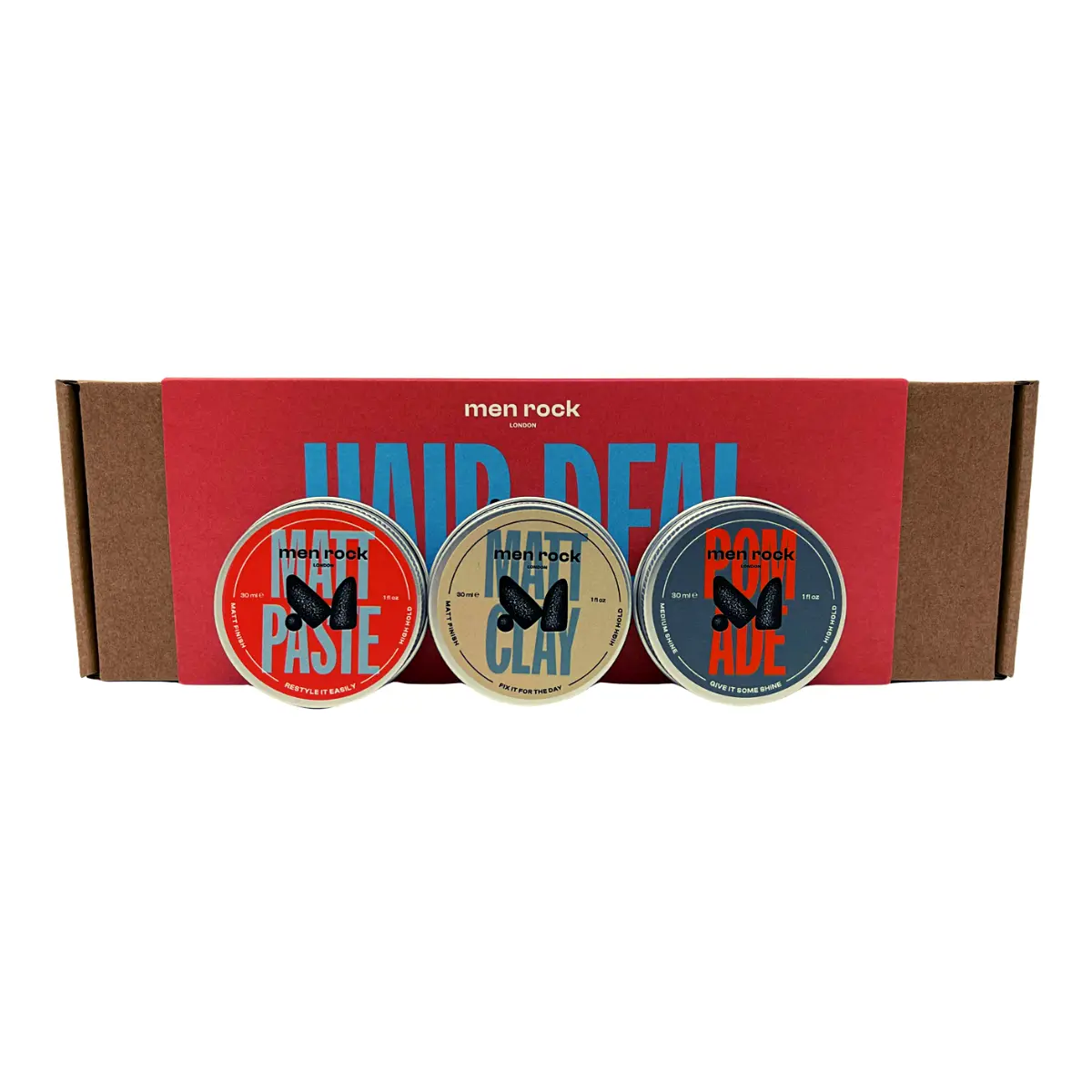 

Подарочный набор для укладки волос: матовая паста для волос Men Rock Hair Deal, 30 мл