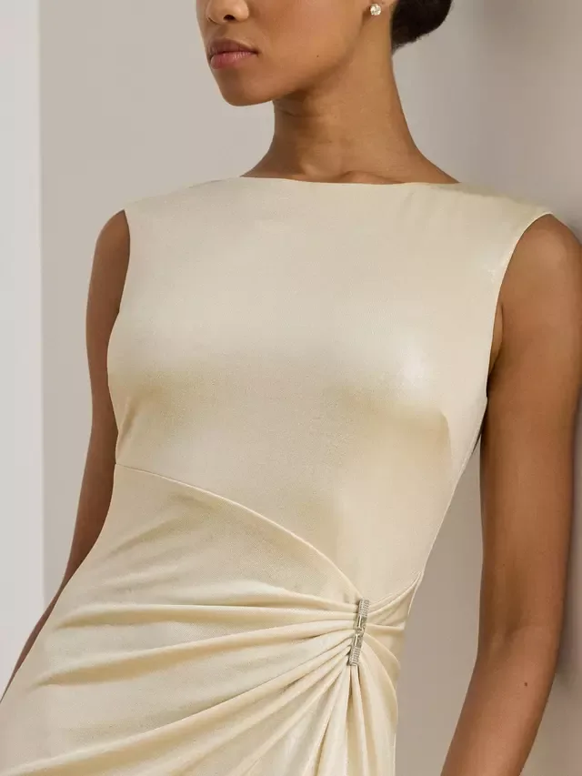 Платье-макси Lauren Ilianne с отделкой пряжкой и металлическим блеском Ralph Lauren — фото 3