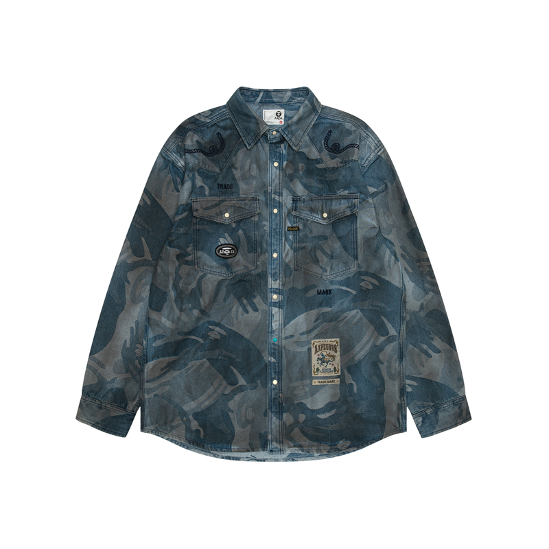 

Футболка *A Bathing APE Moonface Jacquard Camo Aape, синий