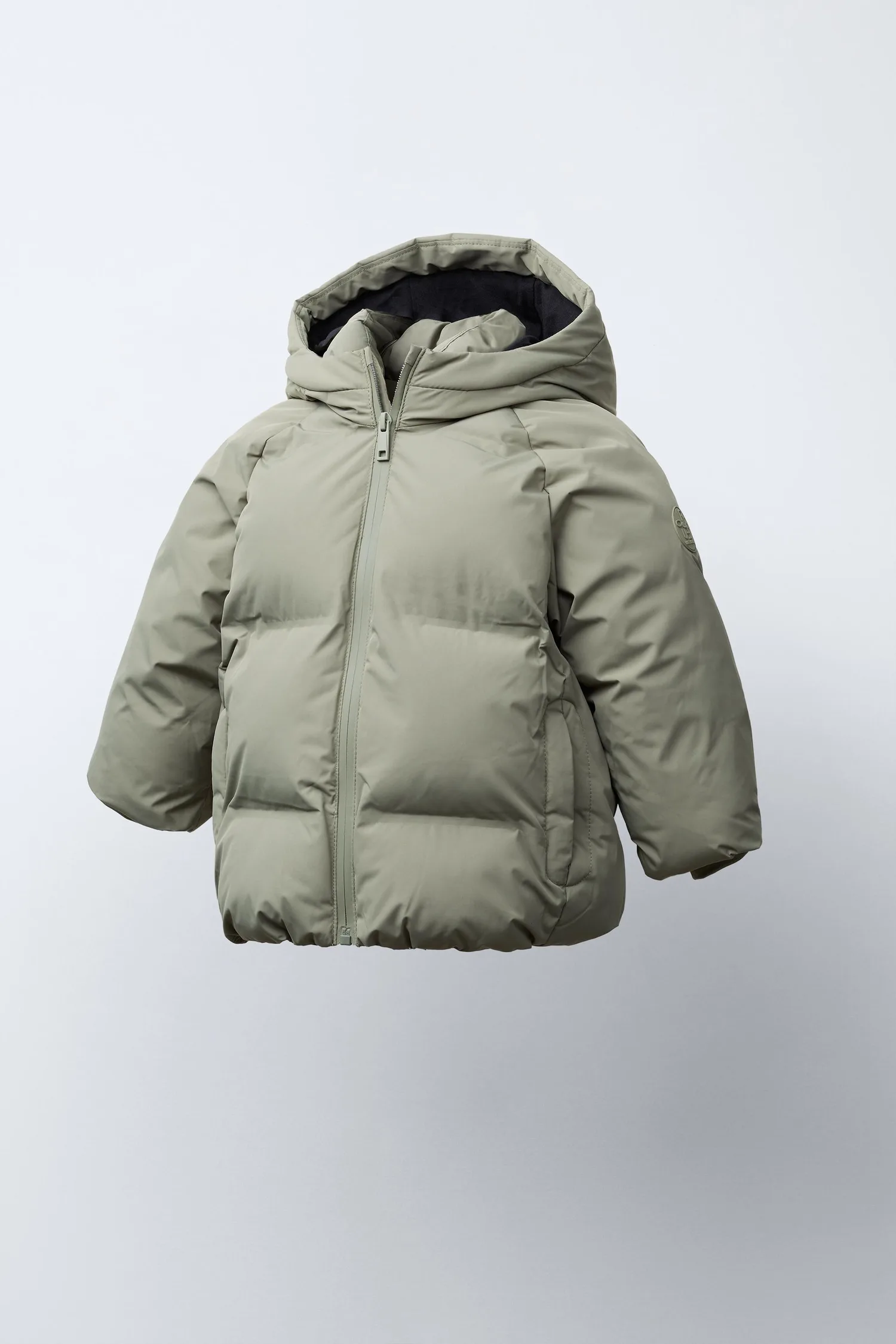 Водоотталкивающая пуховая куртка с капюшоном Zara, хаки — фото 2