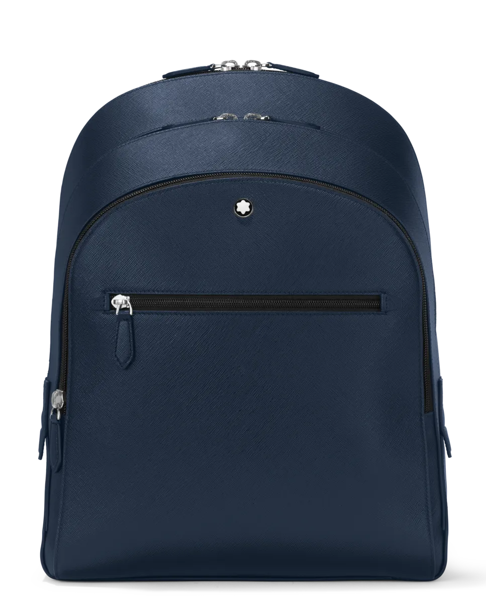 

Мужской синий кожаный рюкзак Montblanc