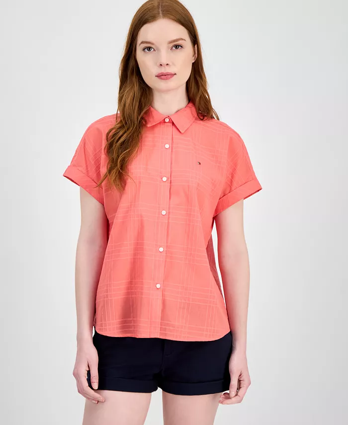 

Женская рубашка Modern Camp из хлопка dobby Tommy Hilfiger, оранжевый