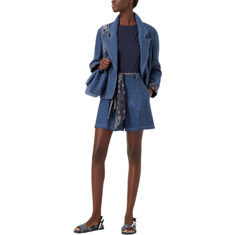 EMPORIO ARMANI Джинсовые шорты SS22 женские голубые — фото 4