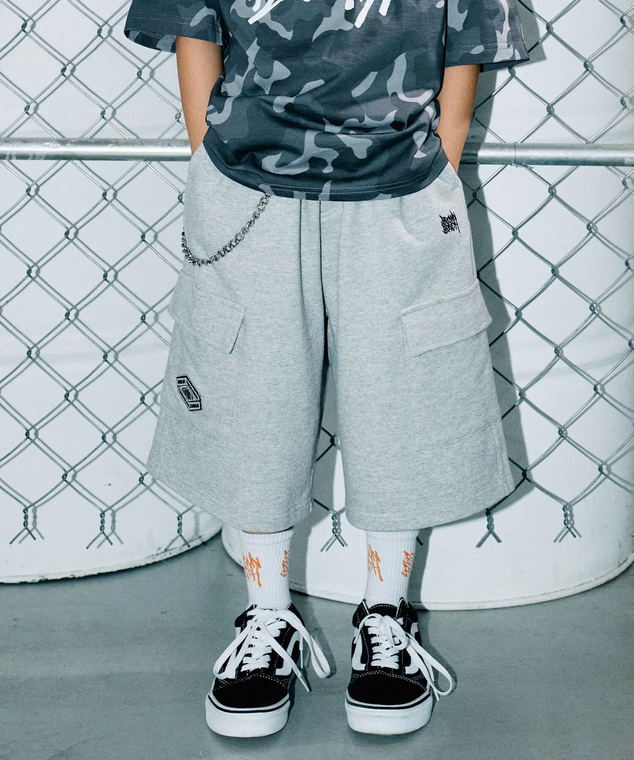 Детские серые бермуды-карго Kids Jersey Bermuda Cargo Pants от Brownbreath Kids
