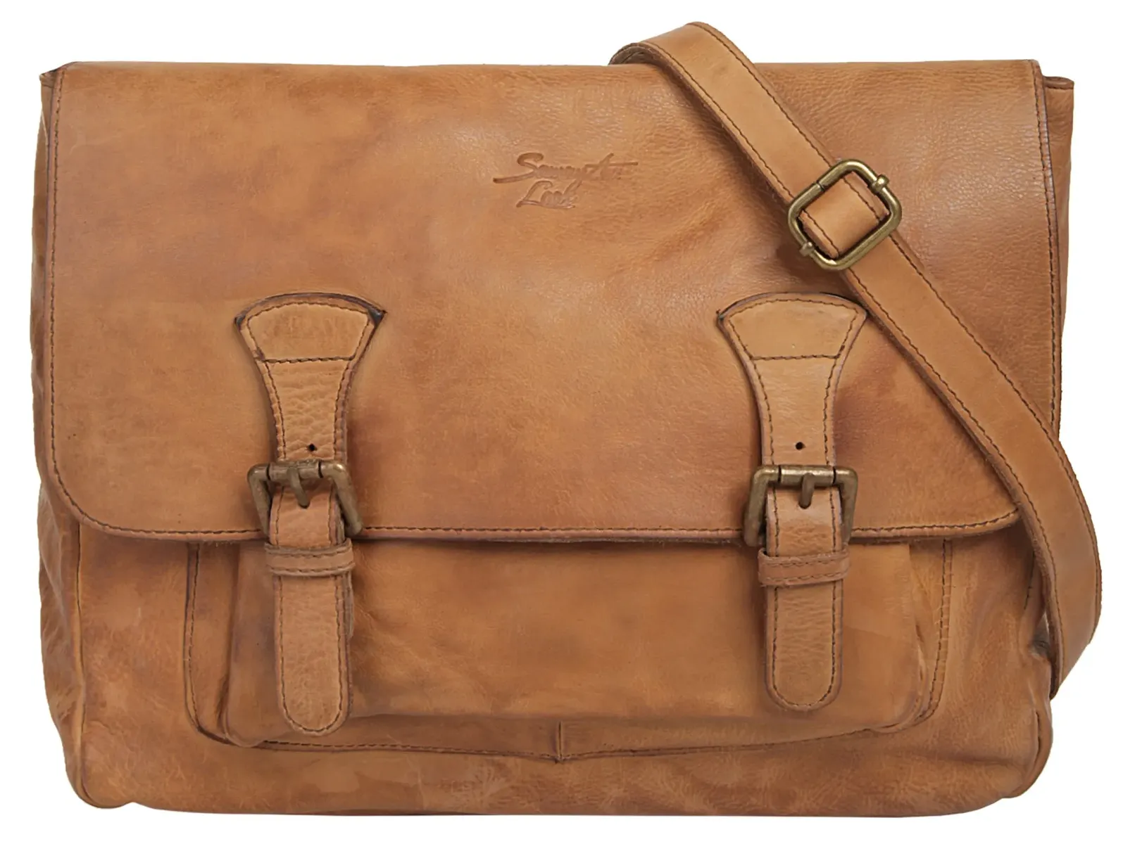 

Сумка через плечо Samantha Look "SATCHEL", натуральная кожа, производство Италия, коричневый