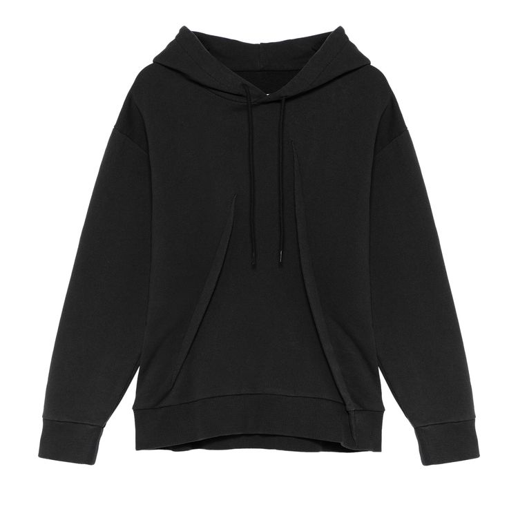

Худи MM6 Maison Margiela Pleated Jersey Hoodie 'Washed Black', черный