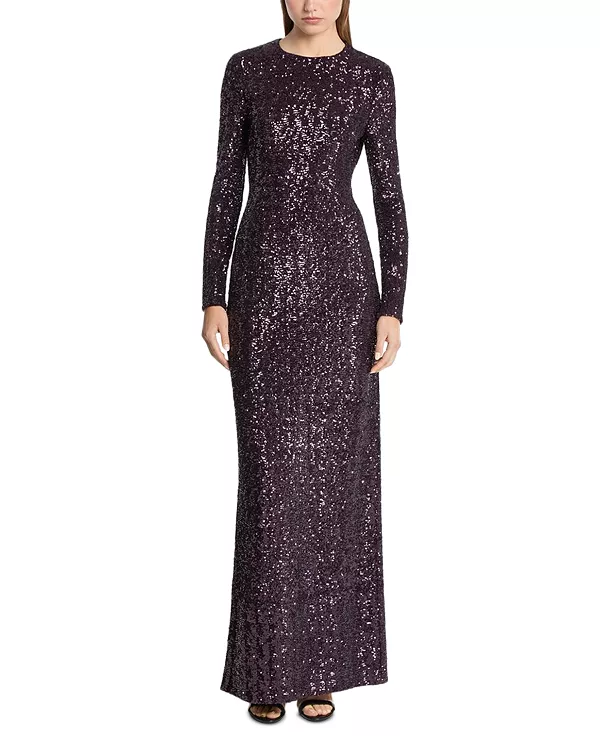 

Платье Michael Michael Kors с длинными рукавами и пайетками Michael Kors Collection, фиолетовый