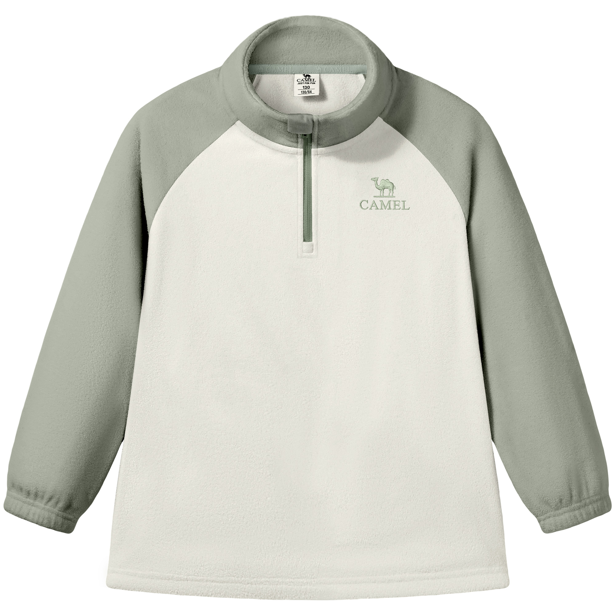 Детская флисовая куртка Stand Collar Moderate CAMEL, glacier серый/phantom черный — фото 2