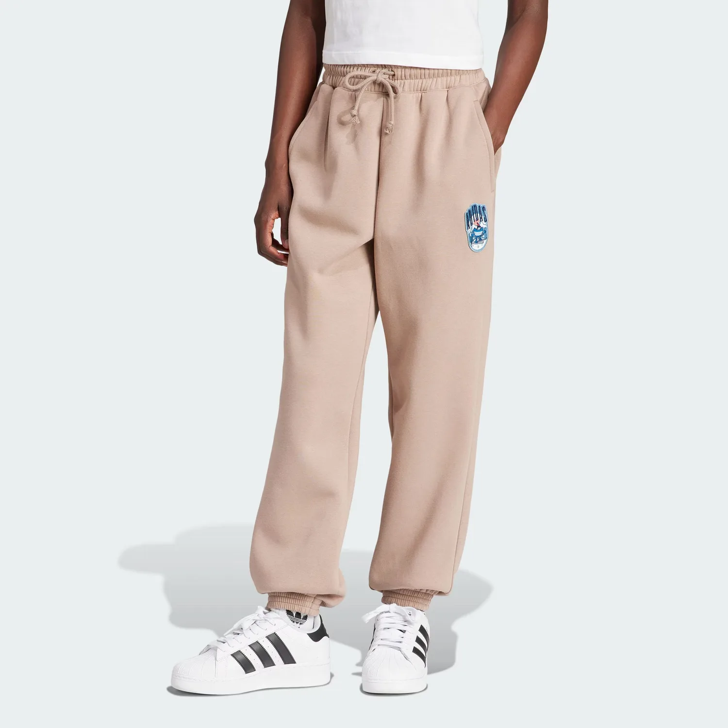 Adidas Originals Вязаные спортивные штаны женские розово-коричневые с манжетами — фото 4