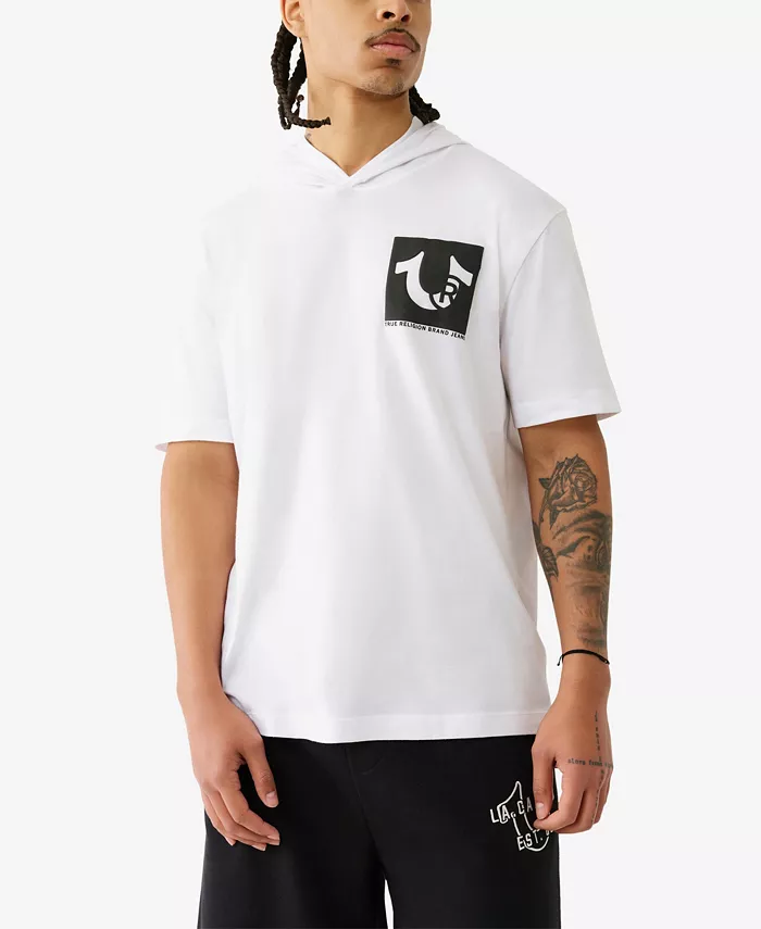 

Мужская футболка с коротким рукавом и капюшоном True Religion, белый