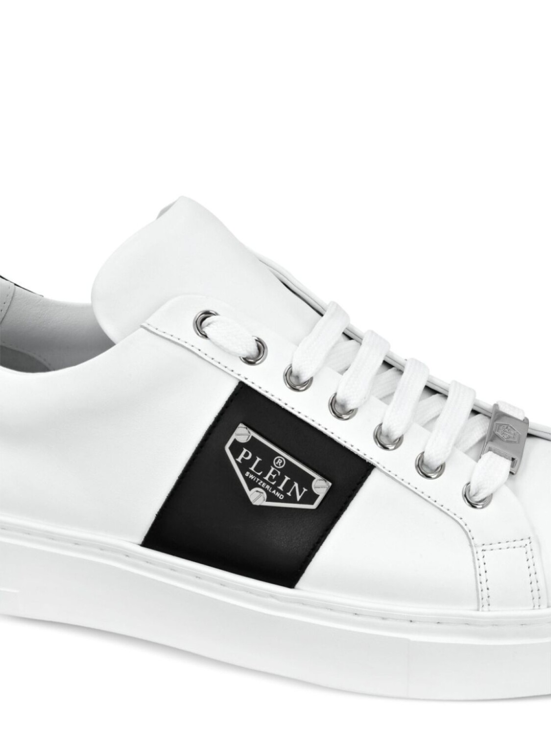 Philipp Plein кожаные кроссовки с логотипом, белый — фото 4