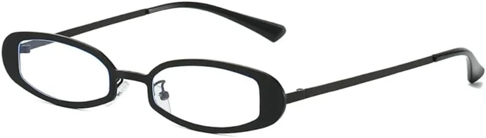 

Солнцезащитные очки с защитой UV400 | Маленькие овальные металлические линзы в стиле панк | для женщин и мужчин | для занятий спортом на открытом воздухе и вождения DSVIGF, Black Clear