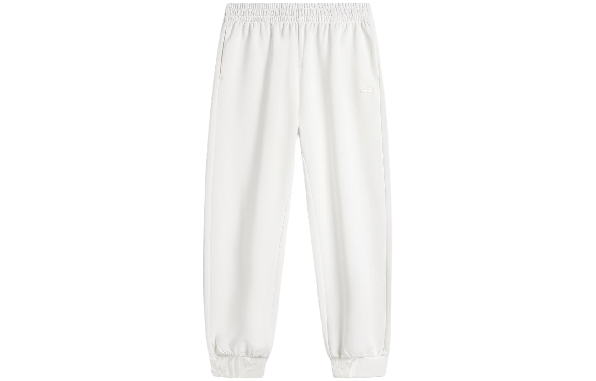 

Женские спортивные брюки из трикотажа цвета слоновой кости LiNing Sports Life Collection