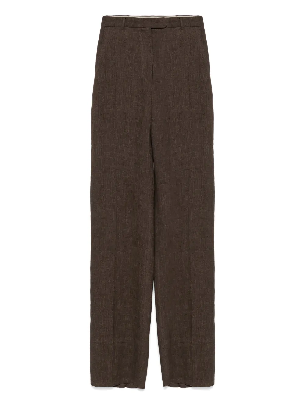 

Льняные брюки с завышенной талией MAX MARA, коричневый
