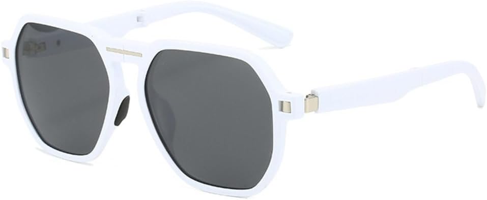 

Ретро-солнцезащитные очки квадратной формы для женщин, складные, с защитой от УФ-излучения UV400, популярный модный дизайн, цвет чайный зеленый, для мужчин MUTYNE, White Gray