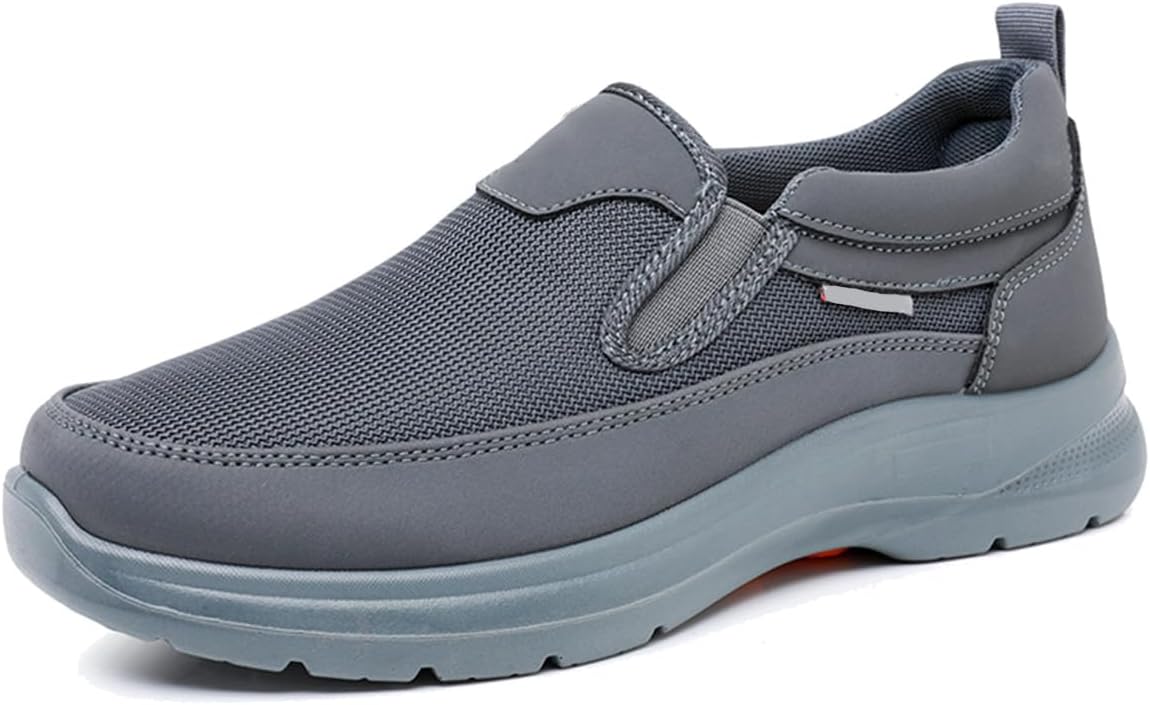 

Мужские ортопедические дышащие слипоны, обувь без шнурков для мужчин, мужские слипоны без использования рук Generic, серый