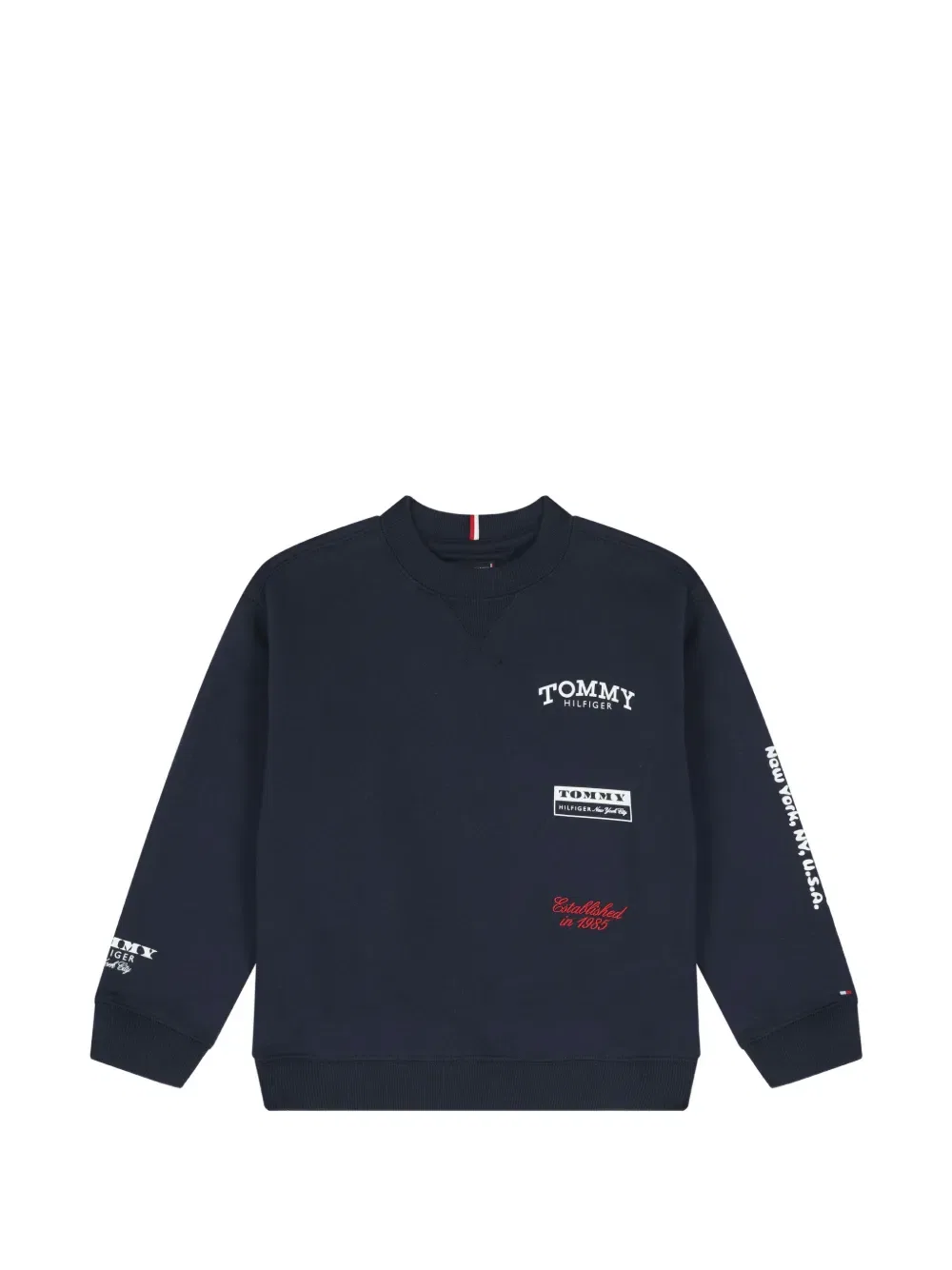 Свитшот с графическим принтом и круглым вырезом Tommy Hilfiger Junior, синий