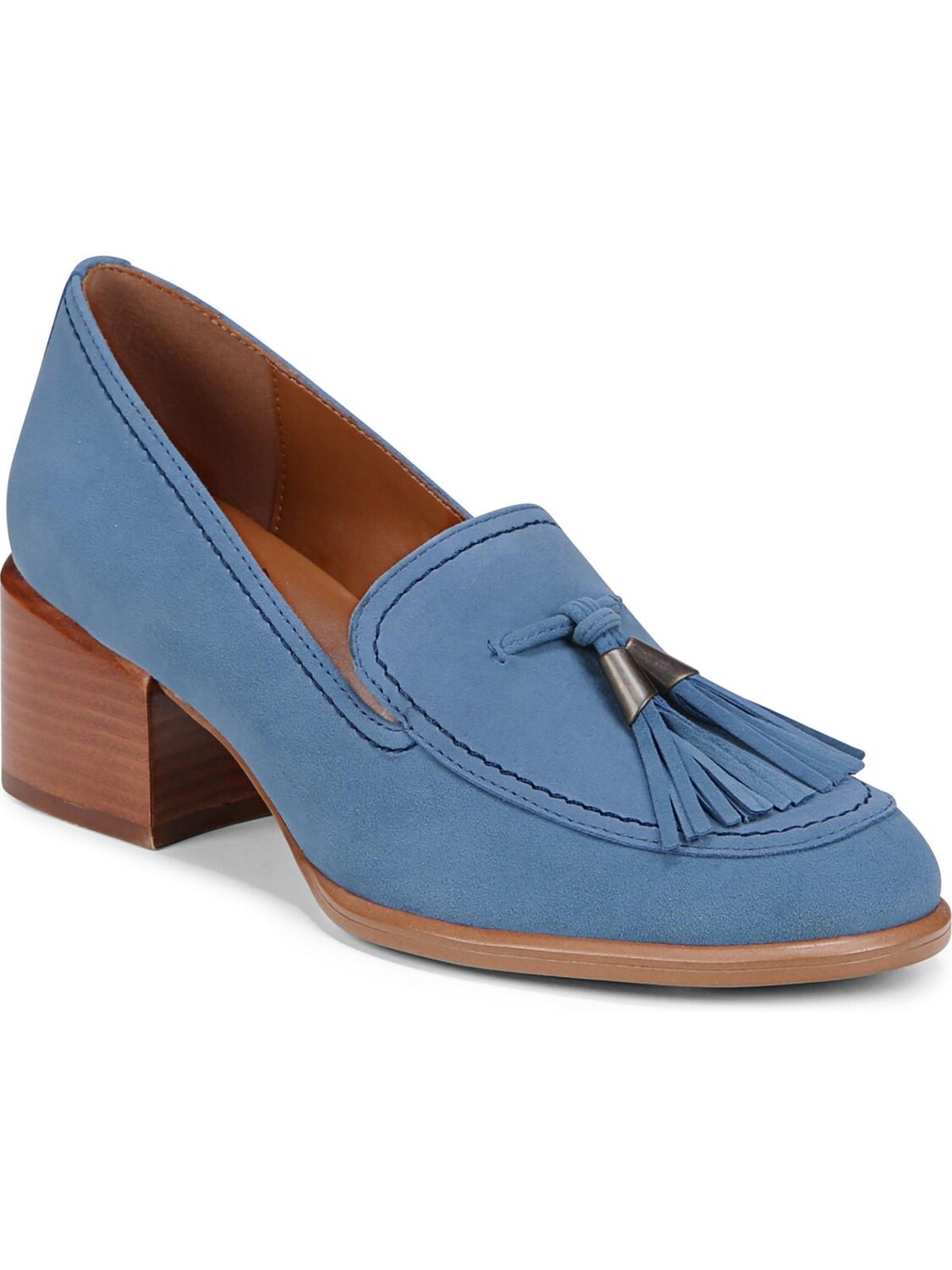 

Женские замшевые лоферы без шнуровки Trixie на каблуке Naturalizer, цвет Blue Dusk Suede
