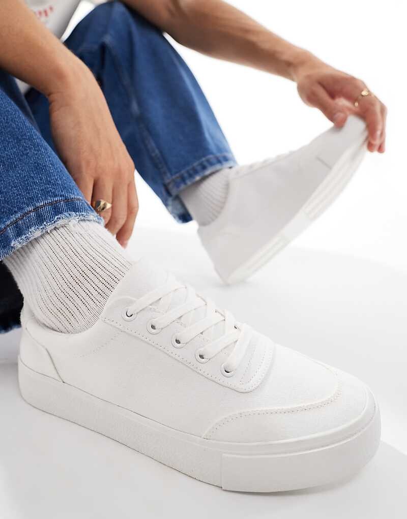 

Белые льняные кроссовки ASOS DESIGN, Белый, Белые льняные кроссовки ASOS DESIGN