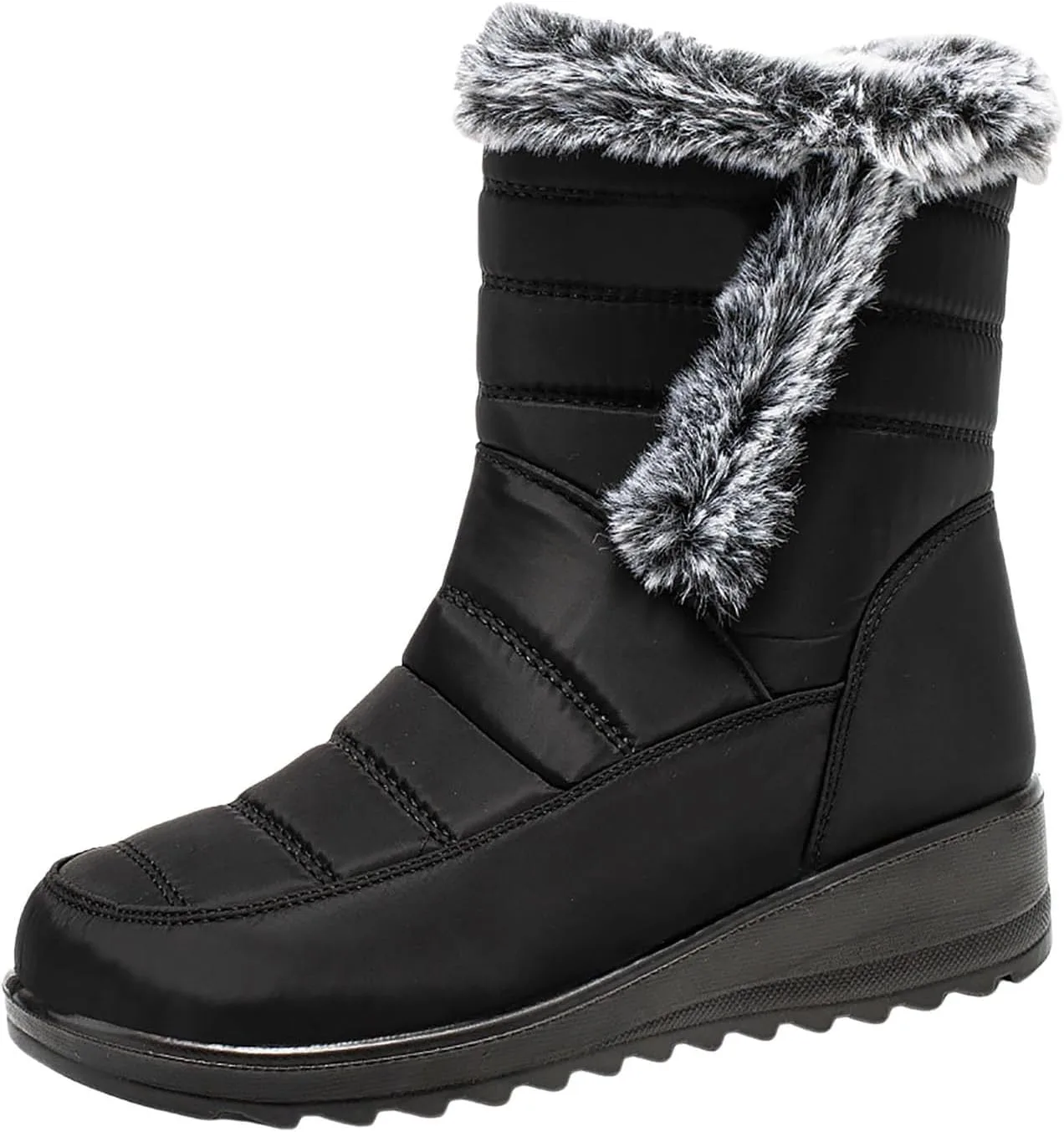 Мужские зимние ботинки Generic Snow Boots, мужская зимняя обувь, ботинки на платформе, нескользящие, очень широкие, износостойкие, практичные, модные, теплые Generisch, черный