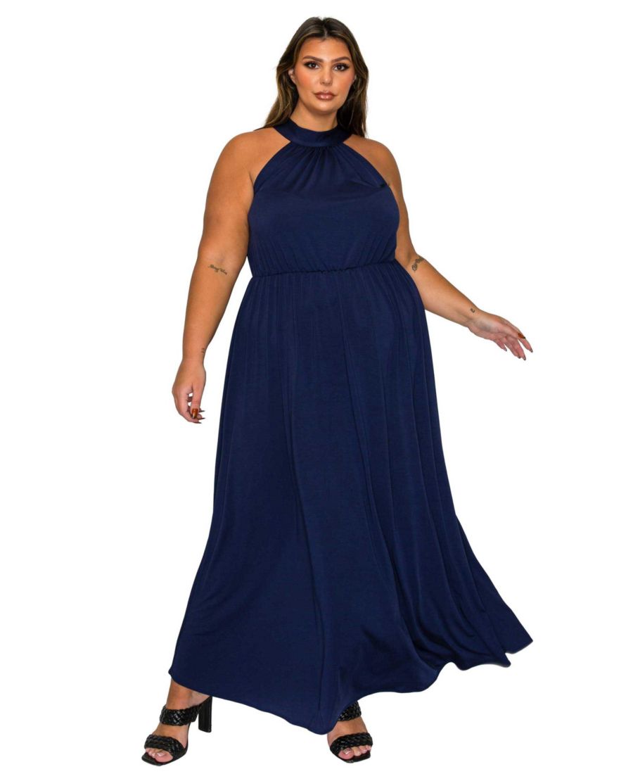 

Платье Cassia с завязками на шее больших размеров L I V D, Navy