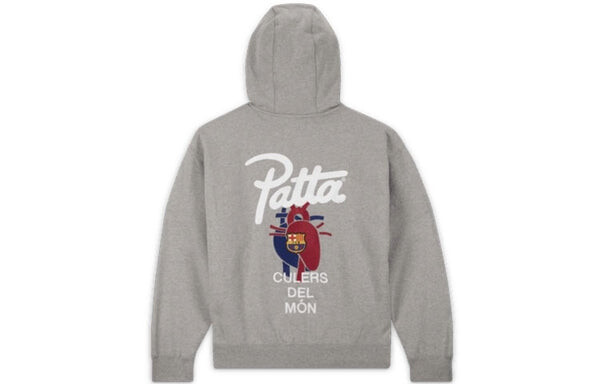 Толстовка Nike FC Barcelona x Patta Solo Swoosh Hoodie 'Grey', серый — фото 2