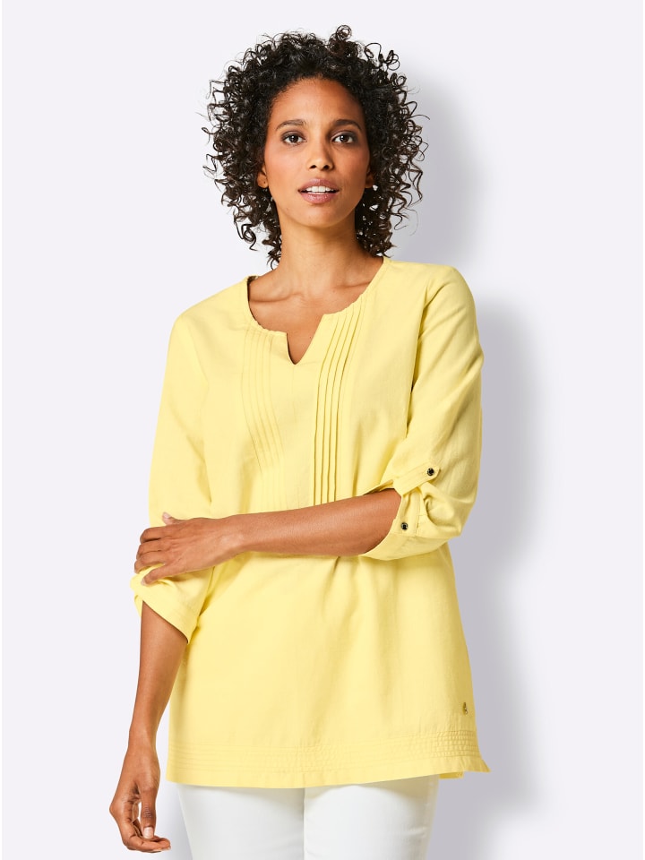 

Льняная блузка лимонного цвета creation L