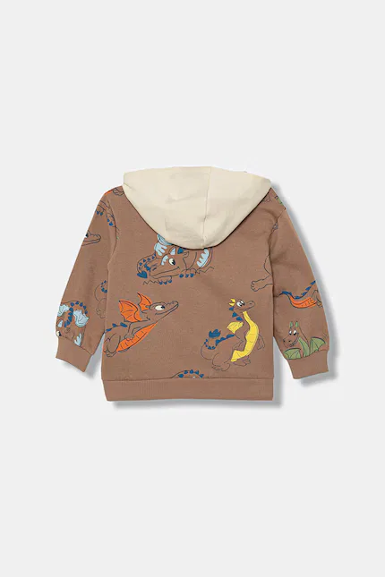 Кофта с капюшоном оверсайз United Colors of Benetton, коричневый — фото 2