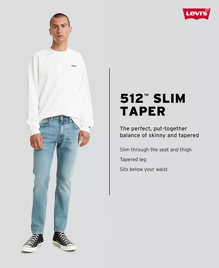 Мужские джинсы 512 Slim Taper Eco Performance Levi's, синий с потертостями — фото 4