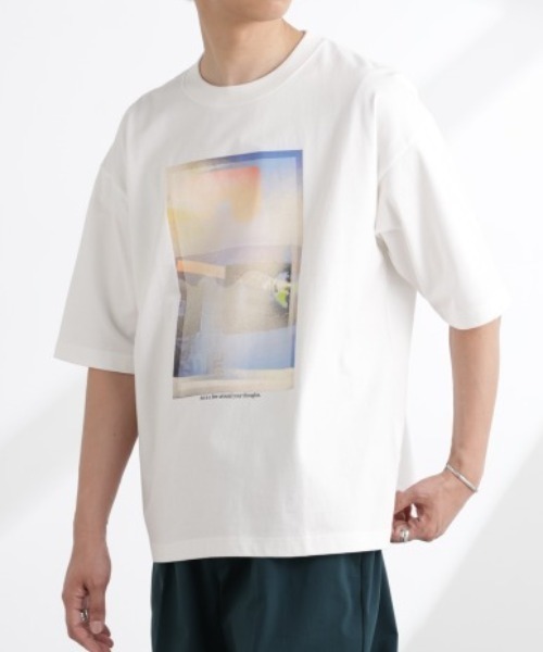 

Футболка с коротким рукавом, с оригинальным принтом NANO universe, белый