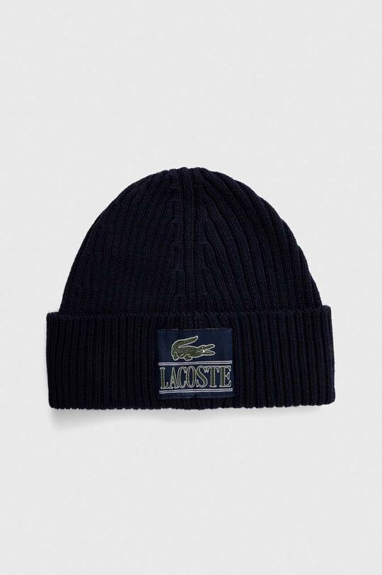 

Шерстяная шапка Lacoste, темно-синий