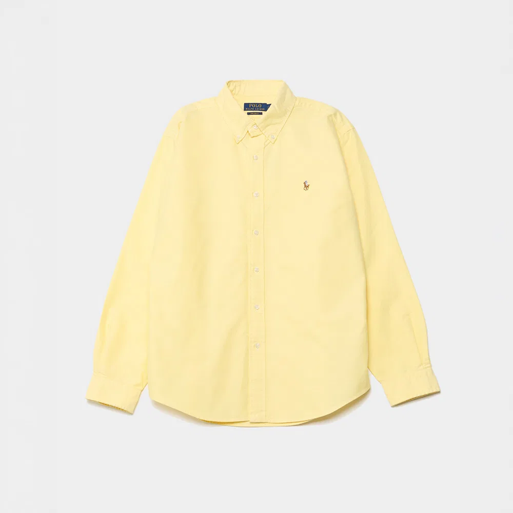 Женская оксфордская рубашка Custom Fit жёлтая от Polo Ralph Lauren
