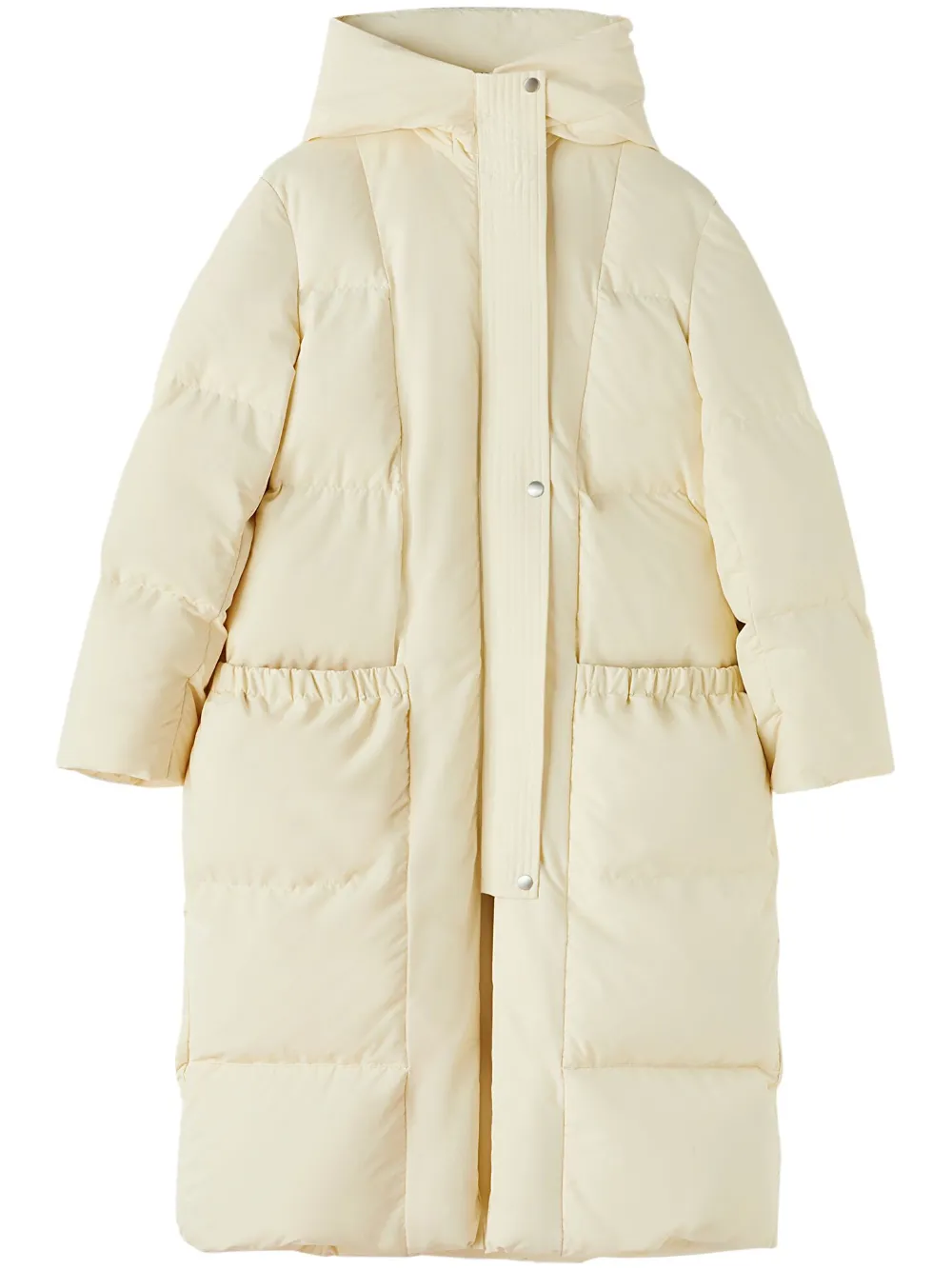 

Стеганое пальто с капюшоном JIL SANDER, белый