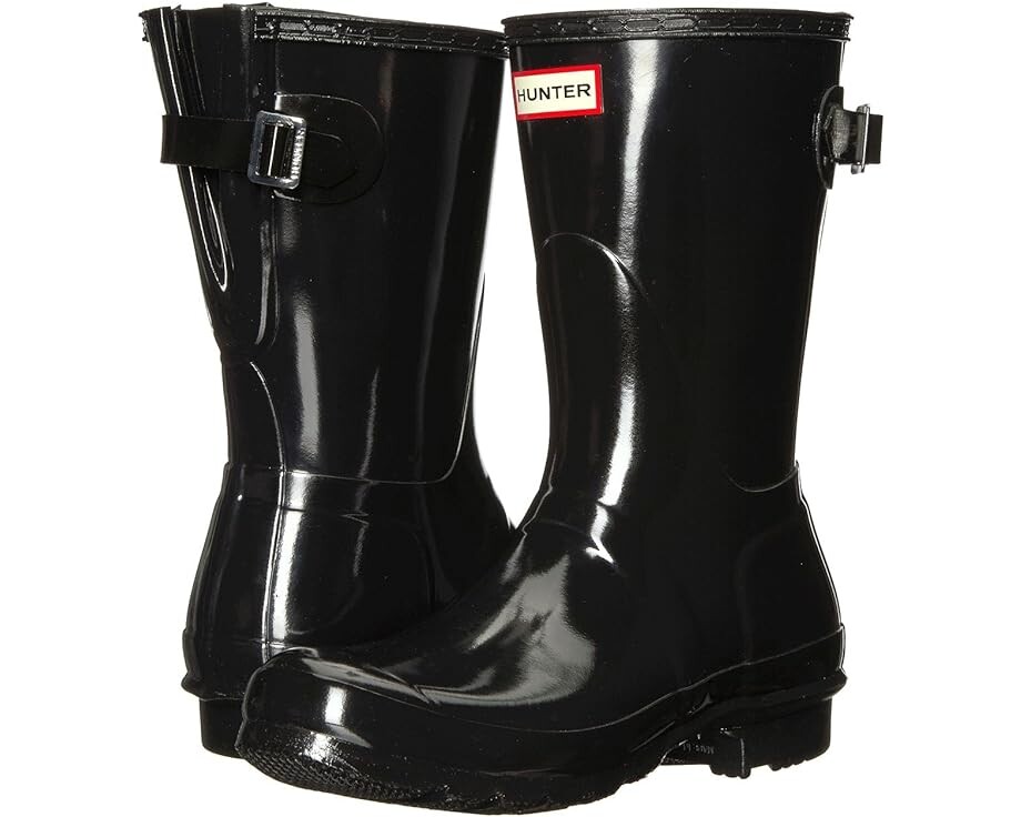 

Ботинки Hunter Original Back Adjustable Short Gloss Rain, черный