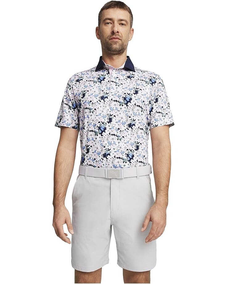 

Поло PUMA Golf X Ap Floral Polo, цвет White Glow/Deep Navy