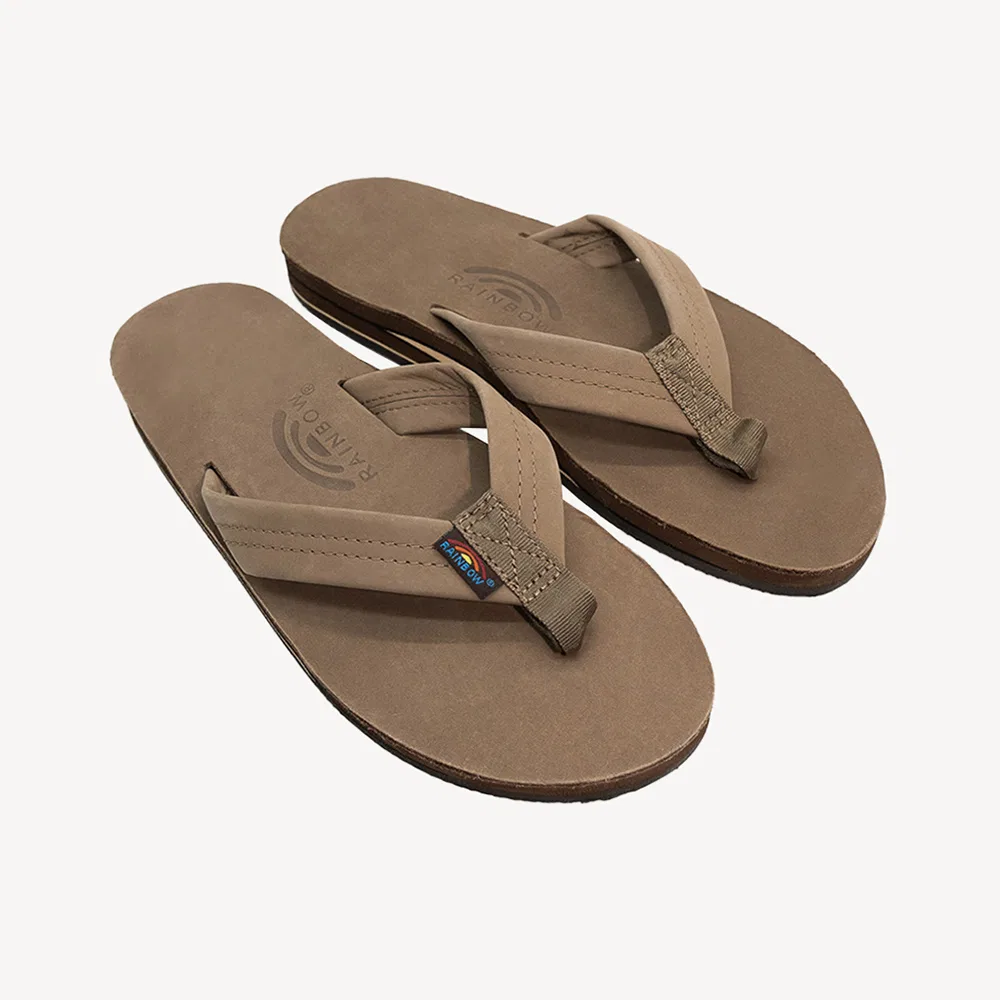 Мужские тёмно-коричневые вьетнамки Double Layer от Rainbow Sandals