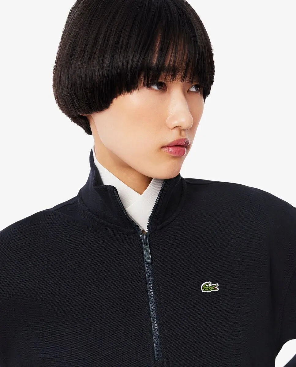 Толстовка Lacoste с высоким воротником и молнией, темно-синий — фото 4