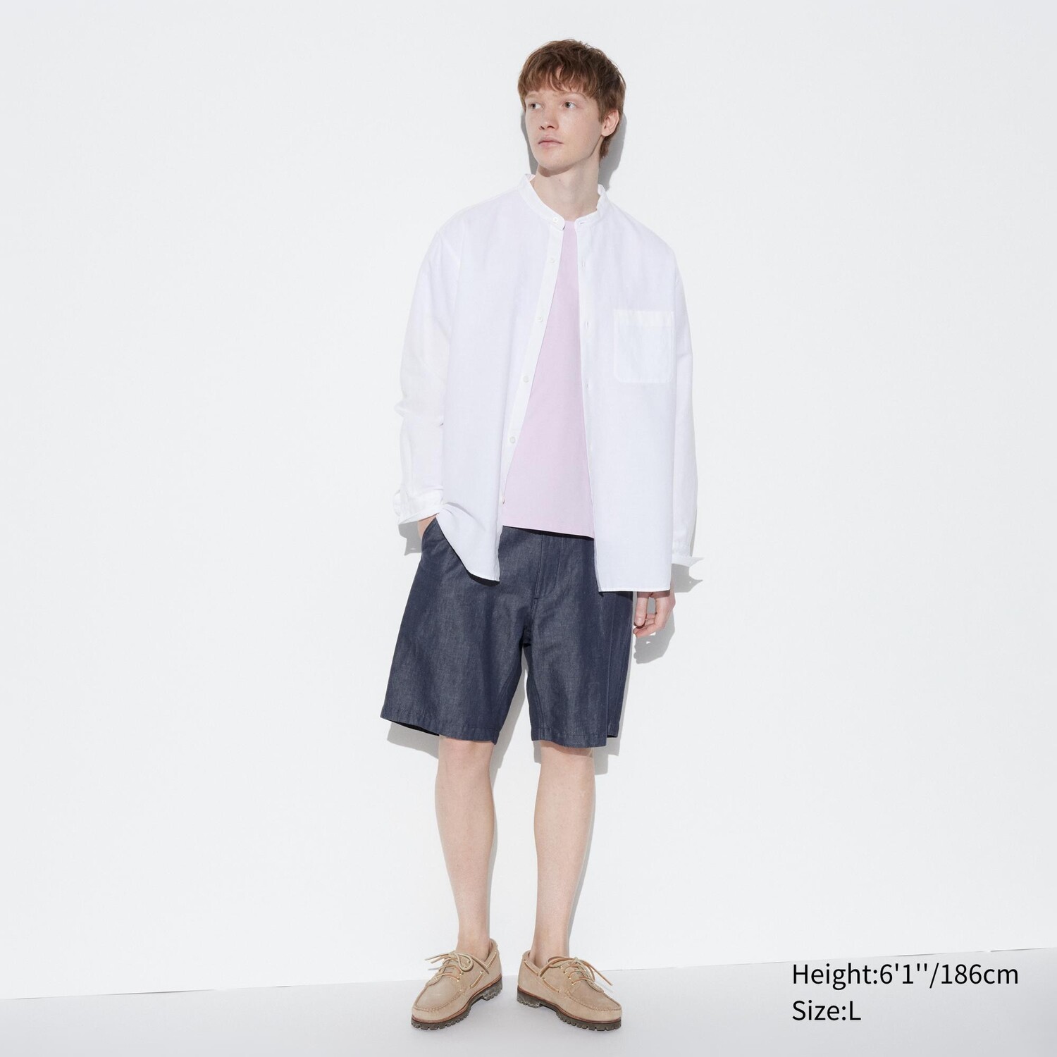 

Льняные шорты UNIQLO, синий