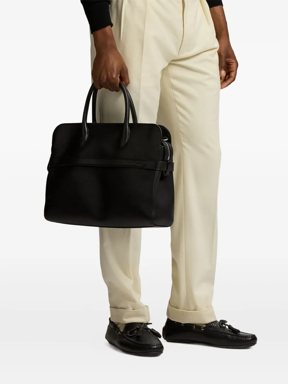 

Кожаный портфель на пряжке Ralph Lauren Purple Label, черный